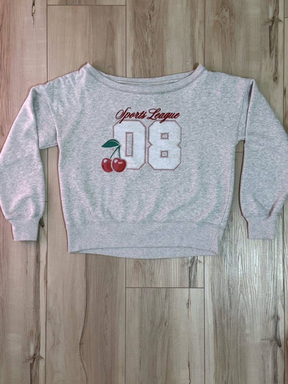 Abercrombie kids Light Gray off the shoulder sweatshirt